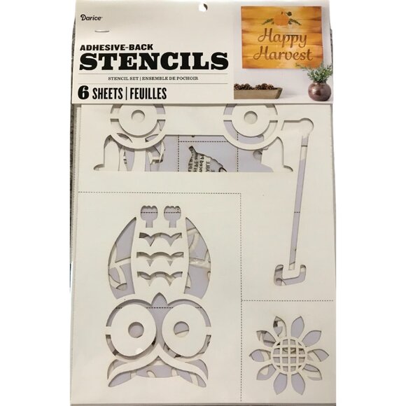 Happy Harvest Theme Adhesive Back Stencils - Large 11x17 sheets - Picture 1 of 2